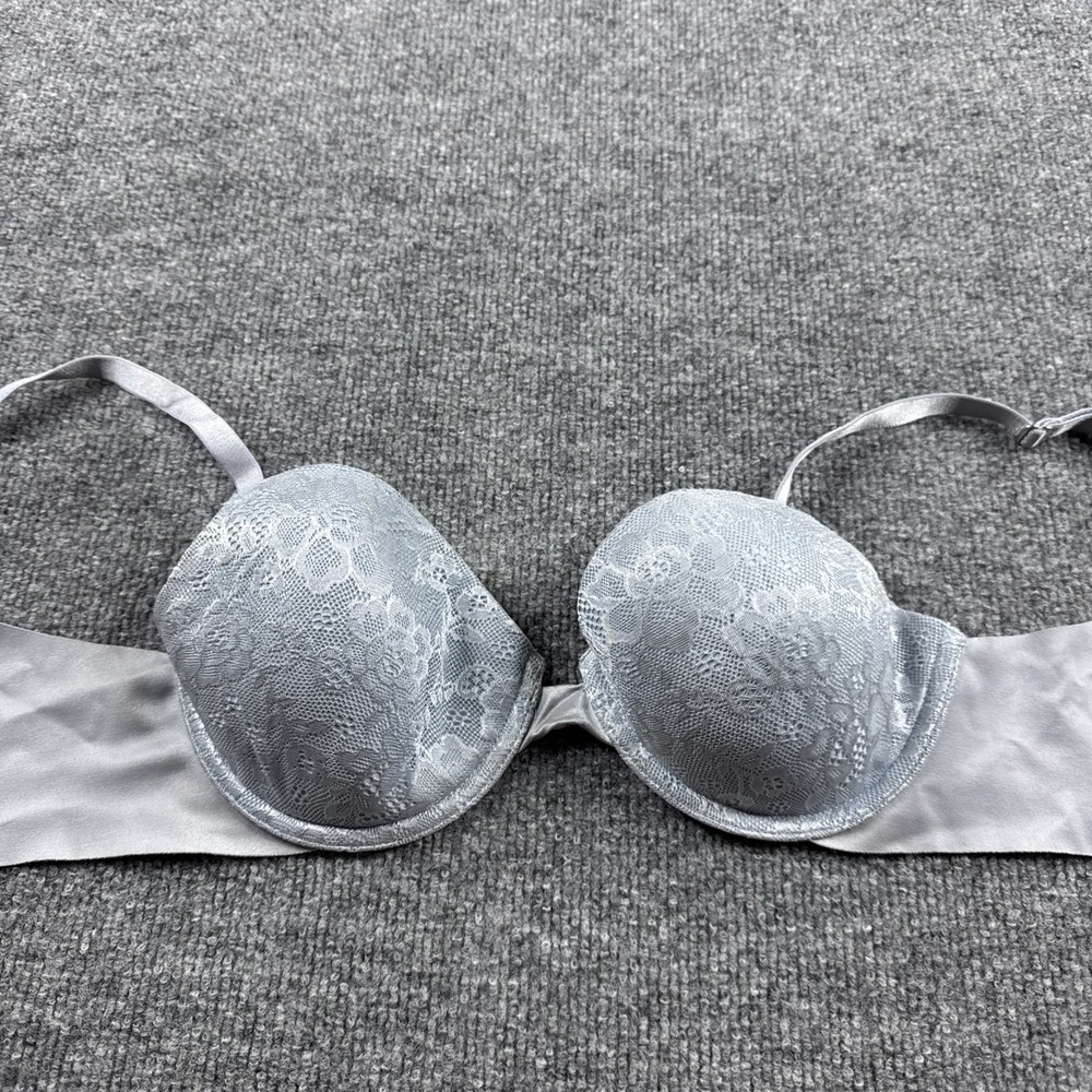 Ambrielle‎ Women Bra 36B Blue Back Smoothing Demi T Shirt